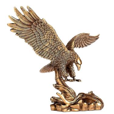 Imagem de Estatua Águia Resina Dourado Envelhecido 18 Cm Alt. 25 Larg.