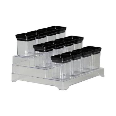 Imagem de Kit 13 Porta Temperos Lumini Black Decorativo Organizador