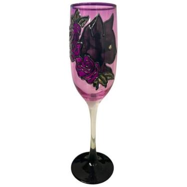 Imagem de Taça Pomba Gira Roxa Gato Perfil Maria Mulambo Cristal 150Ml