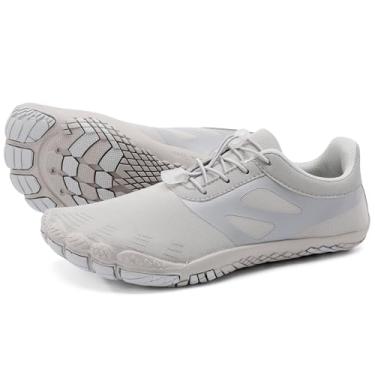 Imagem de Grand Attack Sapatos femininos barefoot bico largo Zero Drop Wrestling halterofilismo academia fitness sapatos respiráveis leves, 6344-5/cinza claro, 10.5-11 Wide