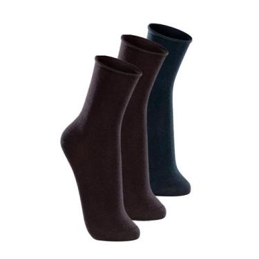 Imagem de Kit com 3 Pares de Meias sem Punho Casual Lupo 1275-011 Colorido, Azul