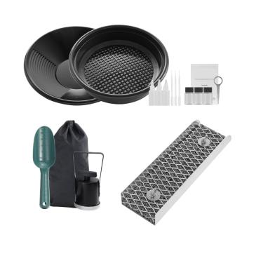 Imagem de Fafeicy Kit de Panning de Ouro Portátil, Caixa de Lodo de Alumínio de 12 Polegadas Com Mochila para Prospecção de Ouro Telas de Mineração do Classificador de Prospecção de