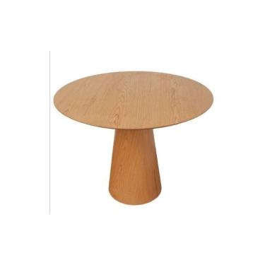 Imagem de Mesa De Jantar Cone Redonda 100cm Base E Tampo Madeira