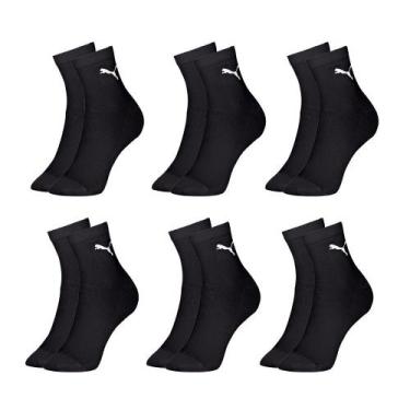 Imagem de Meia Puma Cano Médio Masculina 4510 C/6, Preto, 39-43