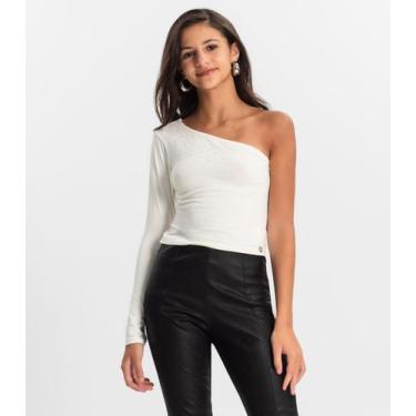 Imagem de Blusa Juvenil Feminina Um Ombro Só Minty Bege, 20, Bege