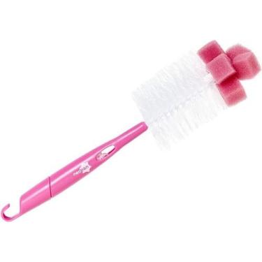 Imagem de Escova Para Mamadeira 360 Com Limpador De Bicos Rosa Neopan