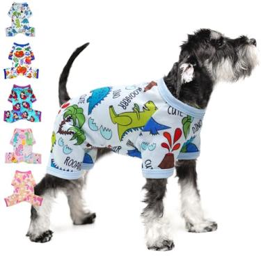 Imagem de Pijamas para cães primavera verão roupas para cães pequenos médios menina menino fofo macio filhote de cachorro pijama roupas para cães macacões gato pet pijama roupa (grande)