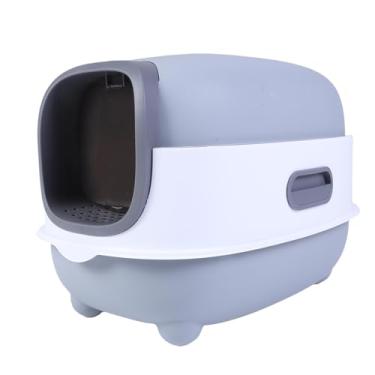 Imagem de Pssopp Caixa de Areia de Gato Fechada, Instalação Simples Anti Splashing Design Limpeiro de Areia de Areia de Areia Grande Com Bolas de Gato Coberto de Lixo para Casa