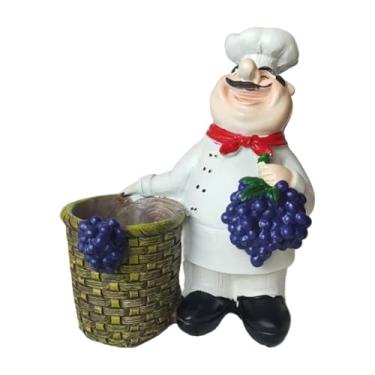 Imagem de Generic Coleção de estatuetas de resina de chef, decoração fofa de decoração de casa feita à mão, estátua de chef para prateleira de cozinha, de mesa de loja