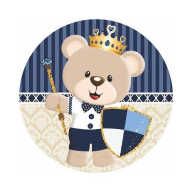 Imagem de Painel de Lona Redondo Ursinho Príncipe Baby 001 - Fabrika de Festa, 1