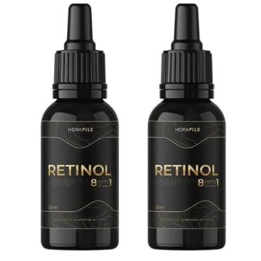 Imagem de 02 Frascos Retinol 8 em 1 Gotas 30ml – Saúde da Pele, Bigode Chinês e Rugas | Antienvelhecimento Facial | Anti-Rugas