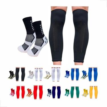 Imagem de 2X Kit Meia Antiderrapante Esportiva Futebol Canelito Cortad