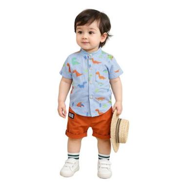 Imagem de Roupa Mauricinho Conjunto Infantil Temático Menino Azul - anjo da mamã