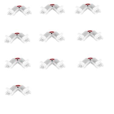 Imagem de 10 peças 2 pinos 10 mm conector barra a fio terminal LED conector tipo L ajustável 12V/24V LED conector SMD RGB, WS2811/WS2812B/3528/5050/RGB lâmpada de barra de ângulo de 90 graus