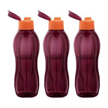 Imagem de Kit 3 Garrafas de Água Tupperware Eco Tupper Merlot 1L