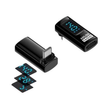 Imagem de Adaptador USB-C De Ângulo Reto 90 Graus Transferência De Dados 40Gbps 
