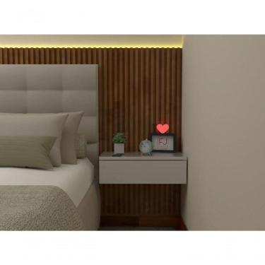 Imagem de Mesa De Cabeceira 40cm Branco Off White Com Gaveta E Sem Pés