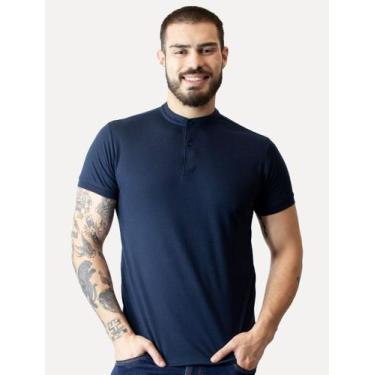 Imagem de Polo Dixen Masculina Piquet Gola Padre Lisa Azul Marinho, XL/GG