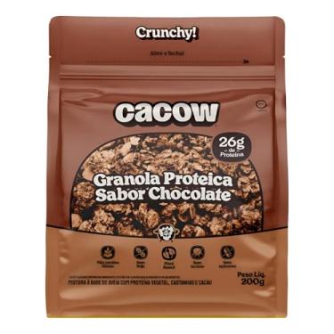 Imagem de CACOW Granola Proteica | Fonte de Proteína Zero Açúcar Sem Glúten e Sem Lactose Vegano | Pacote 200g (Chocolate)