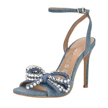 Imagem de GUESS Sandália feminina de salto Charmin, Jeans azul médio 420, 35