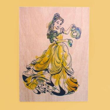 Imagem de Quadro Bela Princesa Disney Aquarela