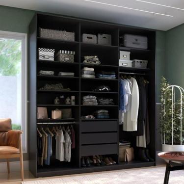 Imagem de Closet Casal 100% MDF BP 208,5cm 3 Gavetas Sion - RR Móveis