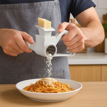 Imagem de Ralador De Queijo Parmesão Manivela Fatiador Inox 3 Em 1 - Top Rio, Br