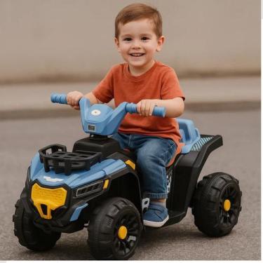 Imagem de Quadriciclo Moto Carro Infantil Criança Elétrico 6V Azul - Unitoys