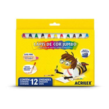 Imagem de Lápis de cor Acrilex jumbo com 12 cores