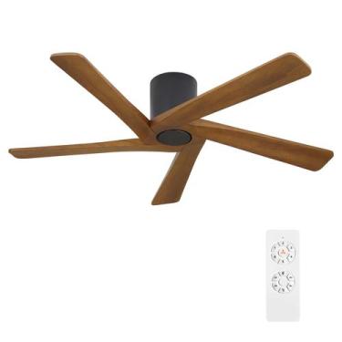 Imagem de Ventilador de teto WINGBO 54", 5 lâminas de madeira, motor DC de 6 vel