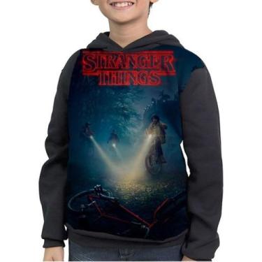 Imagem de Casaco Moletom Infantil Série Stranger Things Submundo - smoke, Preto,