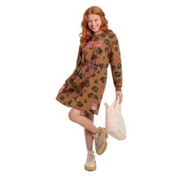 Imagem de Vestido Manga Longa Infantil em Molecotton Gloss, Marrom, 8