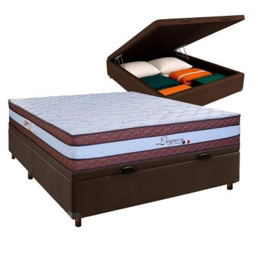 Imagem de Conjunto Cama Box Bau Blindado Casal + Colchão Molas Ensacadas Legaccy Paropas
