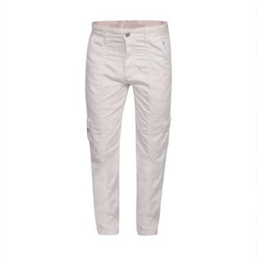 Imagem de Calça Max Denim Reta Cargo Feminino - Off white