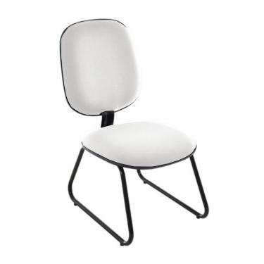 Imagem de Cadeira para Igrejas Evangélicas Diretor Trapézio para Escritório Linha Uno Branco