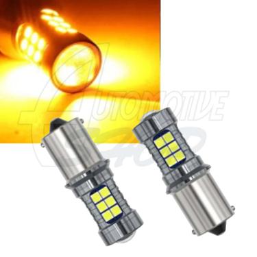 Imagem de Lâmpada 1156 P21W Um Polo 27 Leds Projector Ambar Laranja Un