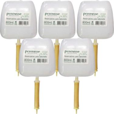 Imagem de Kit 5 Reservatorio 800Ml Premisse Saboneteira Porta Sabonete
