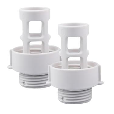 Imagem de Conector de mangueira de drenagem de piscina compatível com piscinas redondas Intex, pacote com 2 adaptadores de mangueira de jardim de PVC para estrutura de metal redonda de 10 a 61 cm, piscinas de