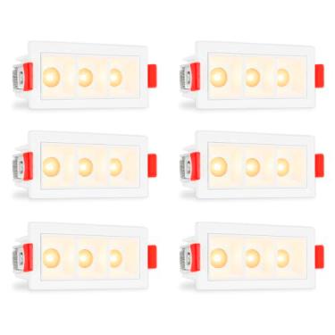 Imagem de 6 Mini Spot Downlight Triplo Embutir 3000k Recuado Bet90