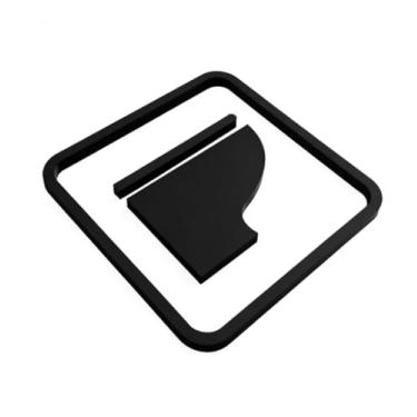 Imagem de YJIUYUANQ 1 peça 10 x 10 cm placa de parede / porta de assento de vaso sanitário de acrílico - adesivo de fácil instalação para restaurantes, hotéis | Sinalização decorativa de banheiro interno e