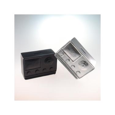 Imagem de Cofre Decorativo Rádio Rêtro De Cerâmica Prata 11x8x17 Cm