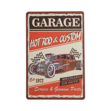 Imagem de Placa De Metal Vintage Da Estação De Gasolina Route 66 Com Meninas Pin