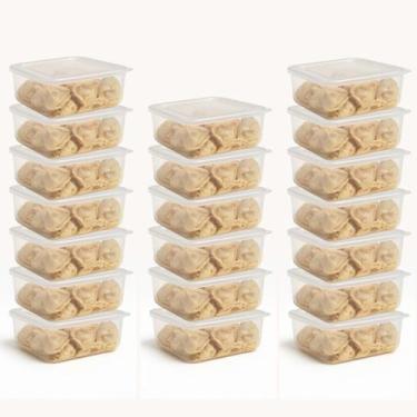 Imagem de Kit 3 a 30 Potes Plásticos 270ml Tampa Transparente  Potes Mini Marmit