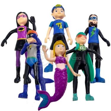 Imagem de Kit 6 Bonecos 13Cm Luccas Neto E Sua Turma Super Boy Com Som