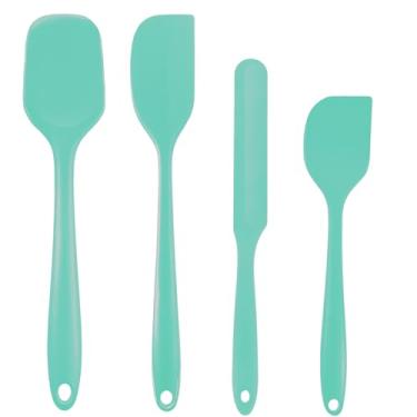 Imagem de Conjunto de espátulas de silicone, espátula de borracha de grau alimentício, 4 espátulas de silicone resistentes ao calor, utensílios de cozinha antiaderentes com design de uma peça para cozinhar