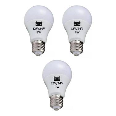 Imagem de 3 Lâmpadas Led Bulbo 9W E27 Luz Branco-Frio