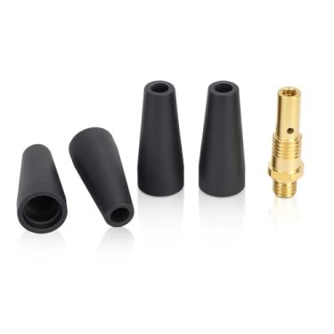 Imagem de Oumefar Kit de bocal sem gás com núcleo de fluxo de 5 peças com substituição de difusor de latão para Century FC90 80GL, para fluxo fácil de titânio, para acessórios de soldador Chicago Electric MIG