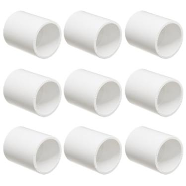 Imagem de Cionyce 9 peças de acoplamento de tubo de PVC de 2,5 cm, conectores soquete x soquete adaptador Sch 40 para irrigador, sistema de irrigação por gotejamento e extensão de tubos HE050-1 (branco)