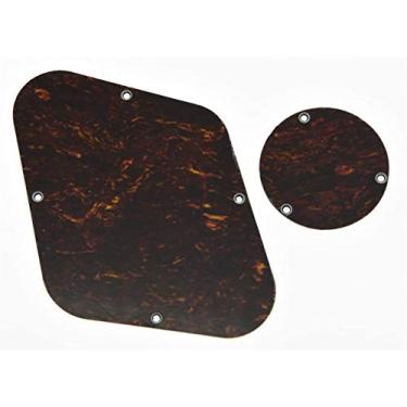 Imagem de Dopro Placa de controle traseiro LP tartaruga vermelha preta capa de cavidade para Epi Les Paul