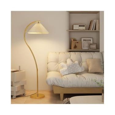 Imagem de Luminária de chão Luminária de mesa vertical Golden Pole Body para sala estar, luminária chão para quarto, base ferro, luz que muda cor com abajur